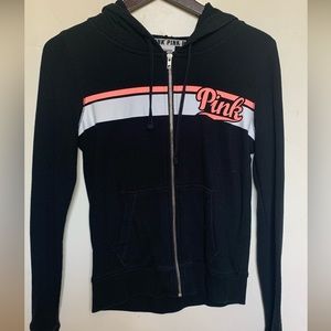 VS pink black zip up hoodie